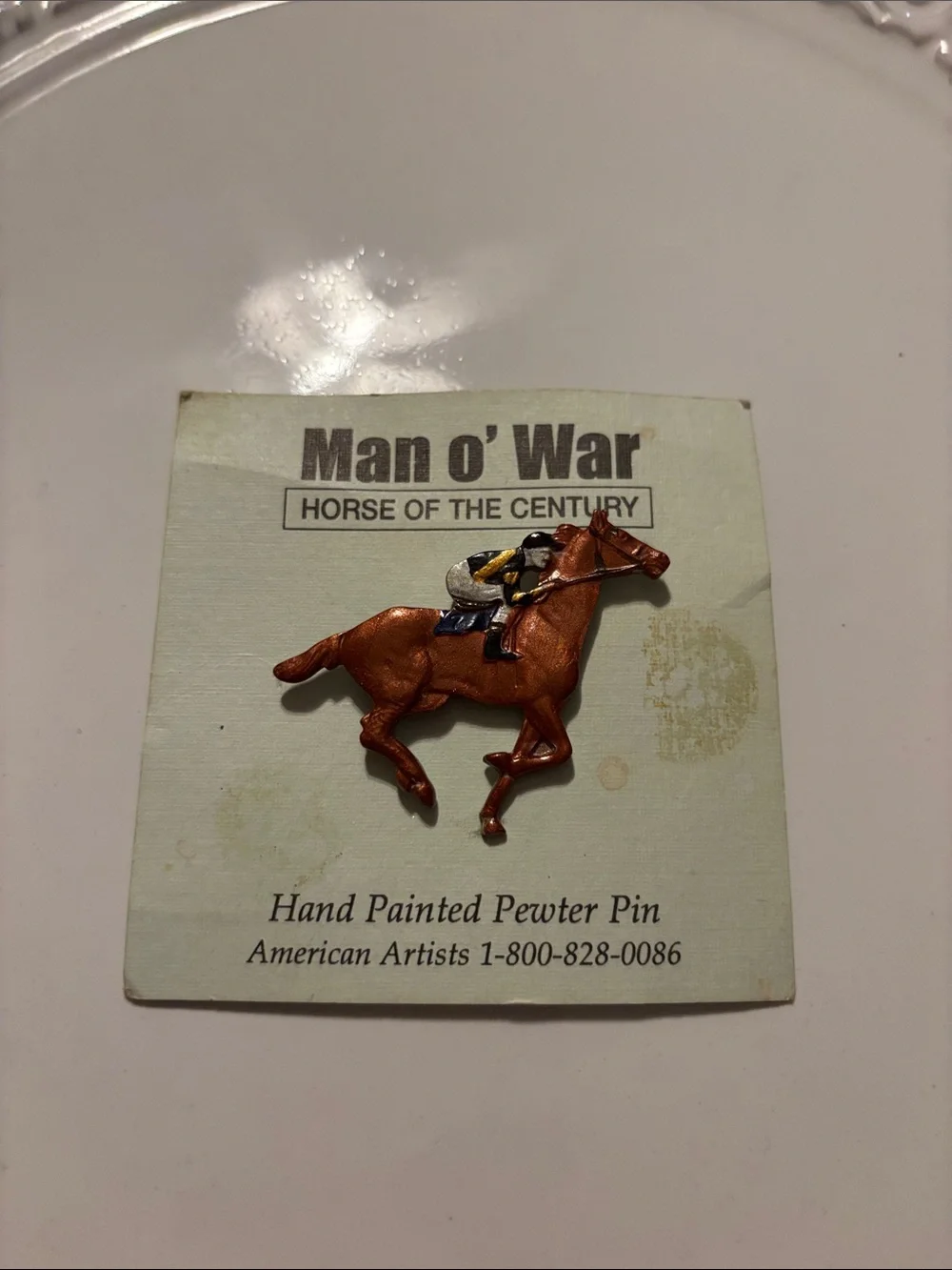 Hand-Painted Horse Pin - Brown